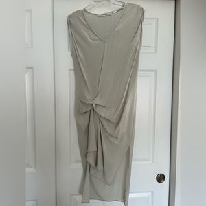 All Saints 100% silk silver grey dress size 2